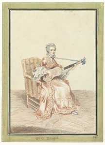 Portrait of Madame de Montainville Playing Guitar by Louis de Carmontelle