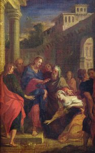 Jesus Healing the Bleeding Woman by Louis de, the Younger Boulogne