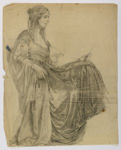 Untitled (Seated Draped Female Figure, Profile) by Louise Cox