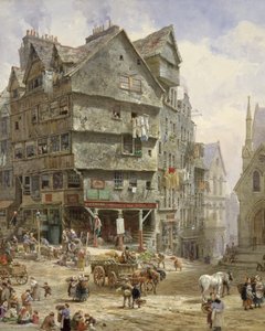 The High Street from the West Bow, Edinburgh by Louise Ingram Rayner