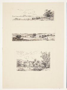 Sheet with Three Small Landscapes by Louise Ravn Hansen