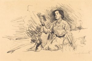 Girl Reading by Lovis Corinth