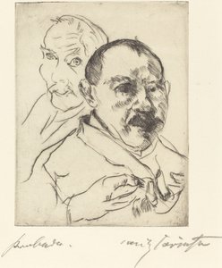 Sketch of Two Male Heads, Self-Portraits, 1915 by Lovis Corinth