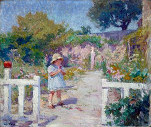 Little Girl in the Garden by Loys Prat