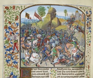 The Battle of Montiel in 1369, ca 1470-1475 by Loyset Liedet