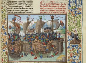 The Naval Battle of Guernsey by Loyset Liedet
