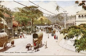 A Street Scene, Pettah, Colombo, Ceylon, c.1900-20