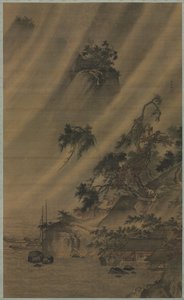 River Village in a Rainstorm by Lu Wenying