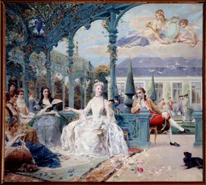 Mademoiselle de Clermont and the Count of Melun at the Pavilion of Sylvie near Chantilly by Luc Oliver Merson