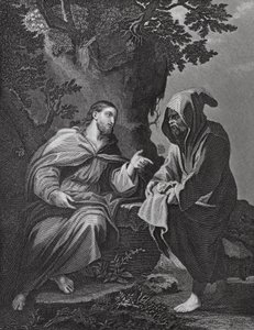 Christ tempted, Luke, Ch 4, vs 3-13 by Luca (after) Giordano