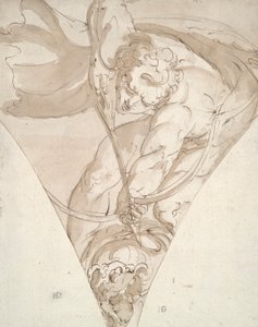 Apollo Killing the Python, Study for a Spandrel in the Palazzo Antonio Doria (Palazzo della Prefettura), Genoa