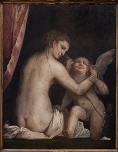 Venus Blindfolding Cupid by Luca Cambiaso