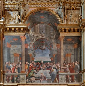 Genoa, Duomo (St Lawrence Cathedral), inside, The Lercari Chapel or The Chapel of the Blessed Sacrament (Northern apse), Northern side: "The Presentation in the Temple", fresco by Luca Cambiaso