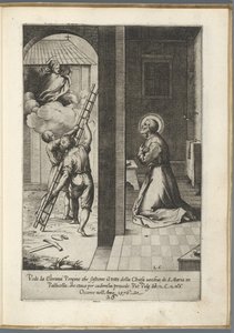 Filippo Neri Sees Mary Holding Up the Roof of Santa Maria in Vallicella (series title: Life of Saint Filippo Neri) by Luca Ciamberlano