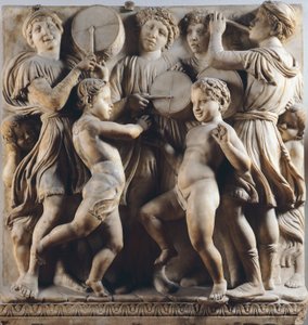 Children and cherubs dancing, singing and playing (detail)
