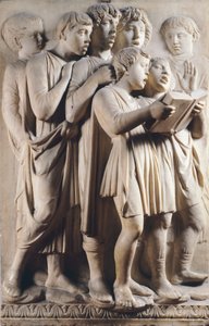 Children and Cherubs Singing (detail) by Luca Della Robbia