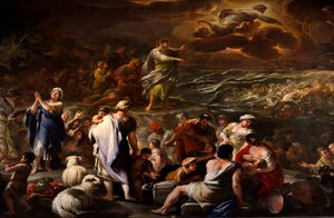 Parting Red Sea by Luca Giordano