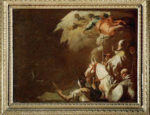 Pope Leo the Great Faces Attila the Hun Bozzetto by Luca Giordano
