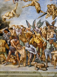 Damned in hell, from Last Judgment fresco cycle
