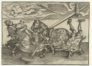 German Tournament with Two Noblemen as Knights on Horseback by Lucas Cranach