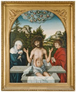 Man of Sorrows between Mary and St. John
