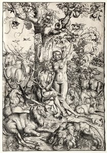 Adam and Eve in Paradise by Lucas Cranach the Elder