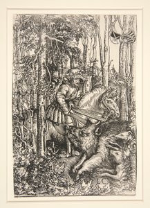 Hunter Killing a Wild Boar