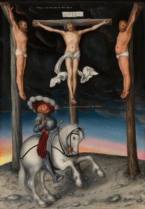 Crucifixion with the Believing Centurion. 1536 by Lucas Cranach the Elder