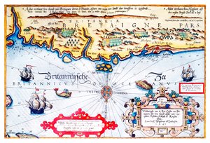 Navigation Chart of Brittany Coast by Lucas Janszoon Waghenaer