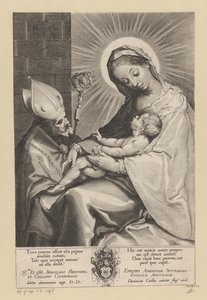 Mary with Child Adored by a Bishop by Lucas Kilian