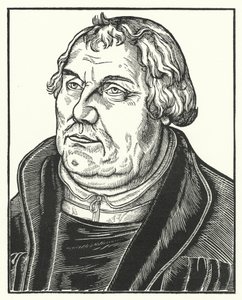 Portrait of German Protestant reformer Martin Luther in later life by Lucas the Elder (after) Cranach