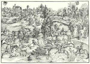 Stag Hunting in a Deer Park or Landscape