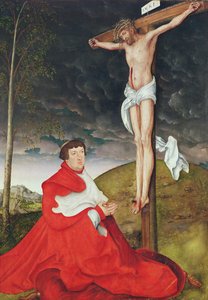 Albert, Cardinal Elector of Mainz at the Foot of the Cross by Lucas the Elder Cranach
