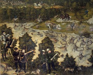Hunting in Honor of Charles V at Torgau Castle in Germany (detail)
