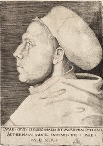Martin Luther as an Augustinian Friar by Lucas Cranach the Elder 1521 by Lucas the Elder Cranach