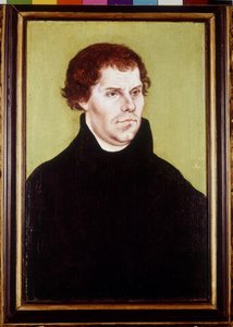Portrait of Martin Luther, Painting by Cranach by Lucas the Elder Cranach