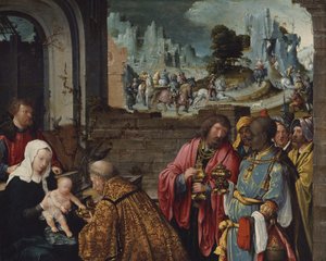 The Adoration of the Magi by Lucas van (follower of) Leyden