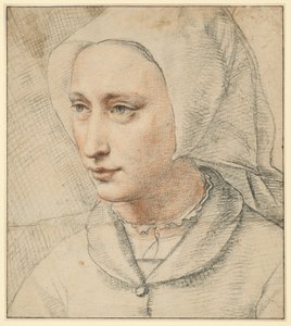 Bust of a Woman with a Bonnet, Turned Half Left by Lucas van Leyden