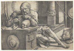 Saint Jerome in His Study by Lucas van Leyden