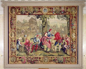 Paying the Harvesters, Gobelins Workshop by Lucas van Leyden