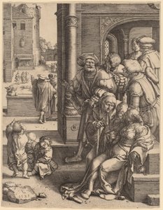 The Poet Virgil Suspended in a Basket by Lucas van Leyden