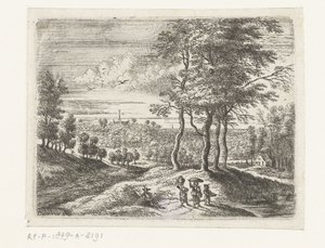 Forest Landscape with Two Women and a Boy with a Basket (Small Landscapes)
