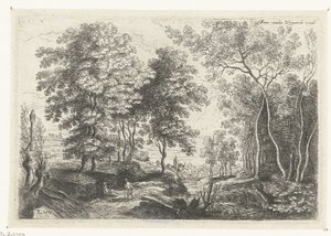 Landscape with a Stream Through a Forest by Lucas van Uden
