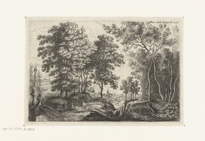 Landscape with a Stream through a Forest by Lucas van Uden