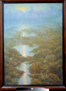 “My Mother, One Evening, Saw the City of Ys (Is)” Landscape of Fog and River by Lucien Levy Dhurmer