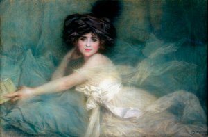 Portrait of Mademoiselle Carlier or, The Lady in the Turban by Lucien Levy Dhurmer