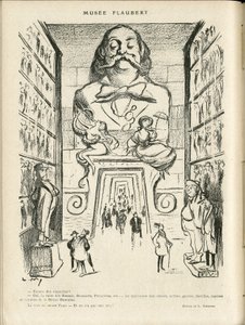 Illustration in Le Rire, 24/12/21 - Museum Flaubert (engraving) by Lucien Metivet