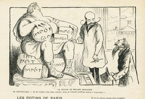 Illustration in Le Rire, 29/02/08 - The Statue of Madame Marianne (engraving) by Lucien Metivet