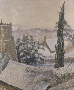 East Knoyle Church: Snow by Lucien Pissarro