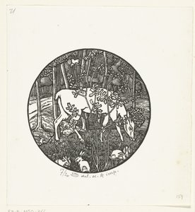 Grazing Deer by Lucien Pissarro